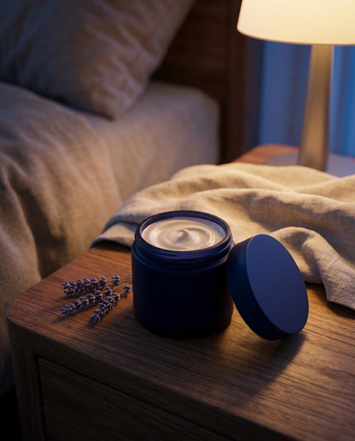 Magnesium Body Cream on a nightstand